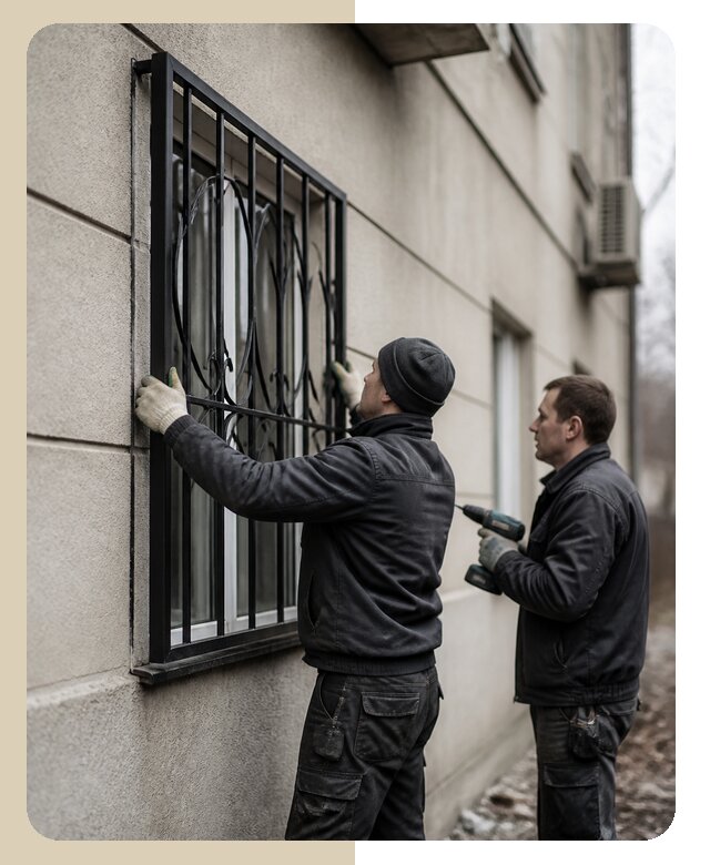 Установка наружных оконных решеток в Апатитах под ключ